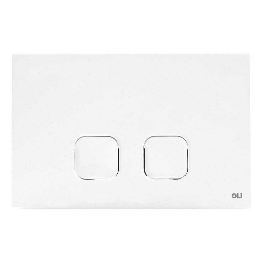 Placca cassetta wc Oli serie Plain in abs bianco con doppio scarico