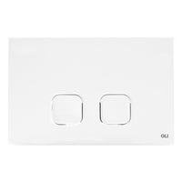 Placca cassetta wc Oli serie Plain in abs bianco con doppio scarico