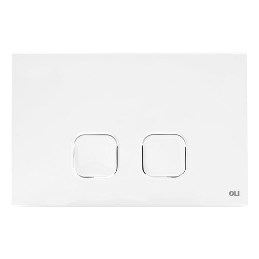 Placca cassetta wc Oli serie Plain in abs bianco con doppio scarico