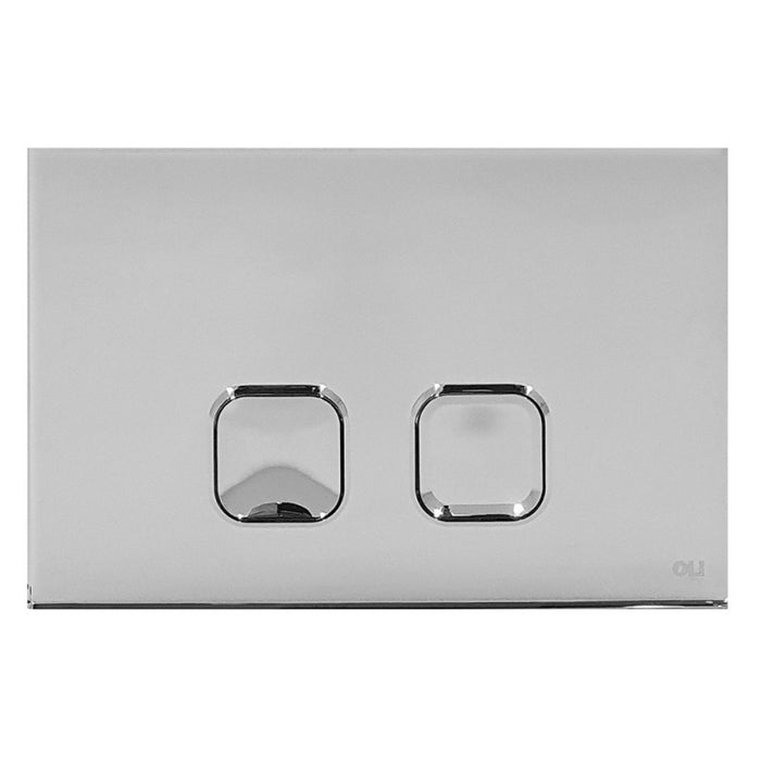 Placca cassetta wc Oli serie Plain in abs cromo lucido con doppio scarico