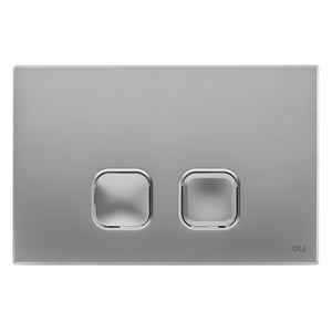 Placca cassetta wc Oli serie Plain in abs cromo satinato con doppio scarico