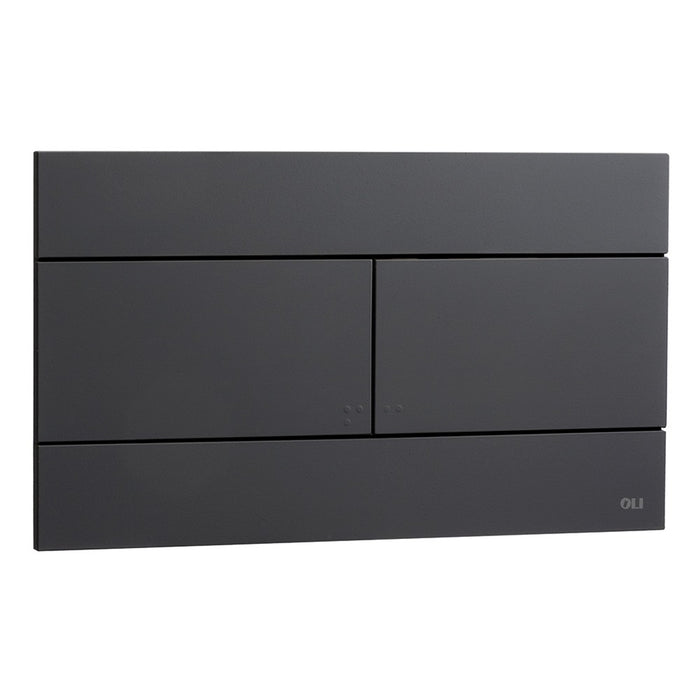 Placca cassetta wc Oli74 Plus slim in ABS nero Matt con doppio scarico 