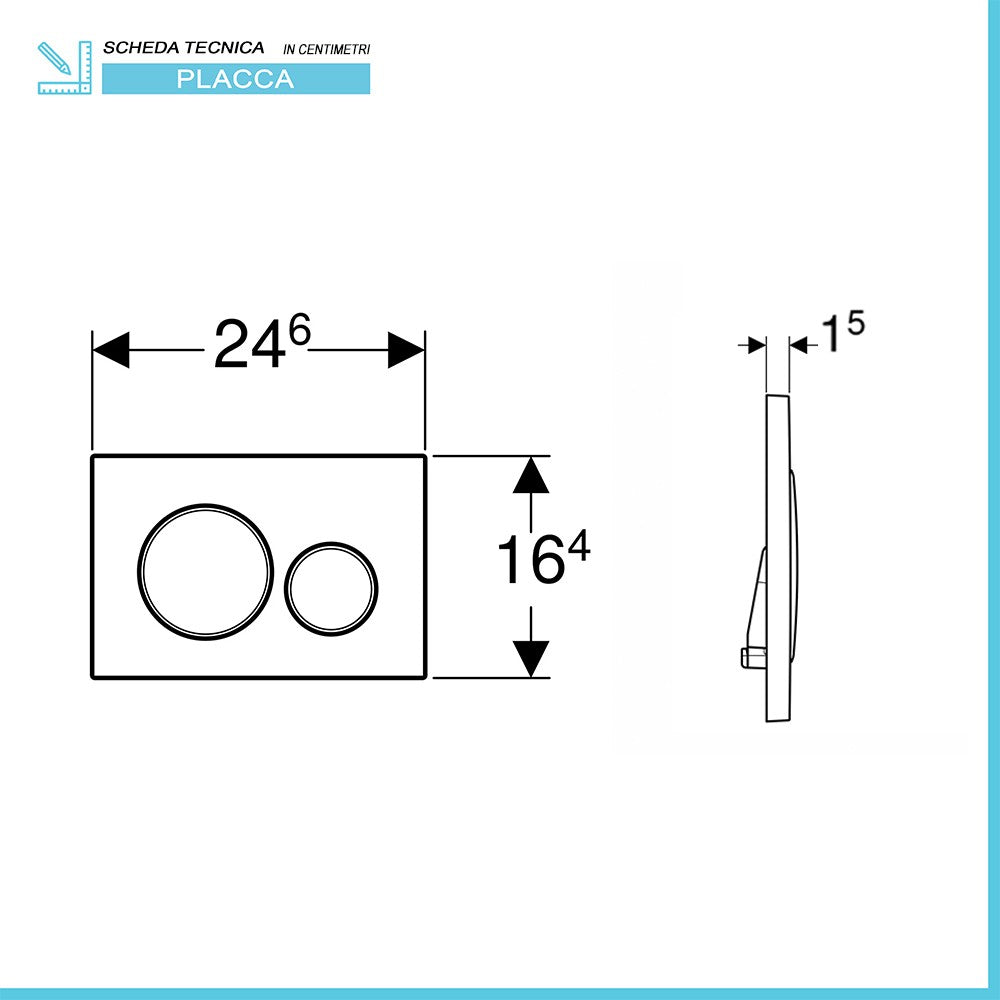 Placca di comando Geberit Sigma20 bianco opaco e inserti bianco lucidi