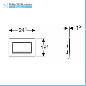 Placca di comando Geberit Sigma30 bianco lucido con inserto bianco opaco