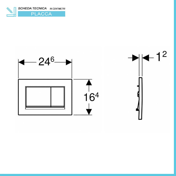 Placca di comando Geberit Sigma30 bianco opaco con inserto cromo lucido