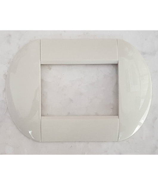 Placca Placche Placchette Compatibili Living International Light Bombate Bticino  Bianco -3 Fori     -