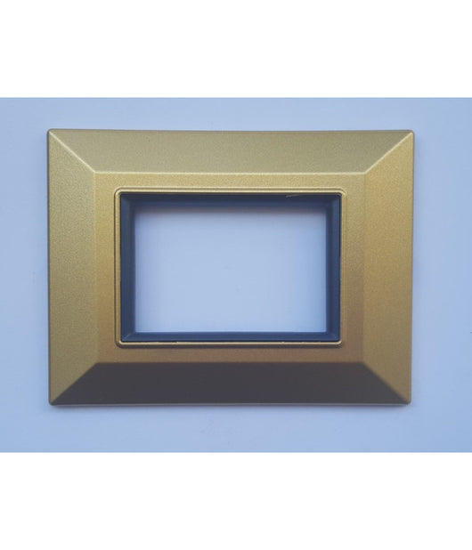 Placca Placchetta Placchette Compatibili Per Serie Axolute Bticino Colorate Sq  Oro Satinato -3 Fori     -