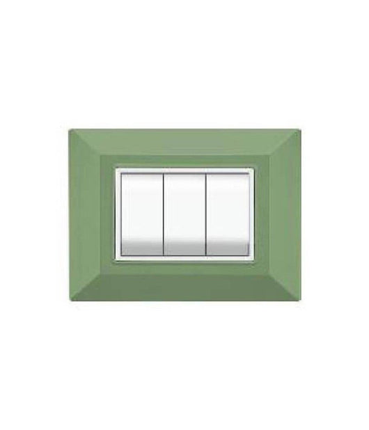 Placca Placchetta Placchette Compatibili Per Serie Axolute Bticino Colorate Sq  Verde Metallizzato -4 Fori     -