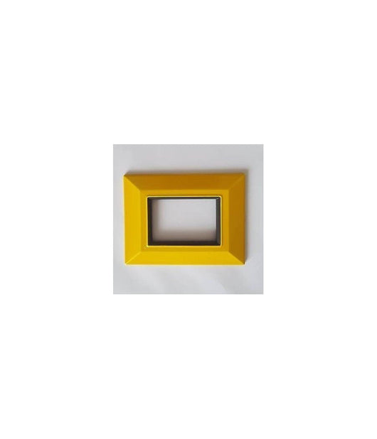 Placca Placchetta Placchette Compatibili Per Serie Axolute Bticino Colorate Sq  Giallo -3 Fori     -