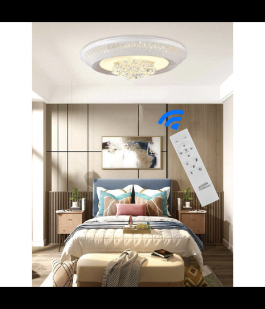 Plafoniera 166 Watt Lampadario Soffitto Mille Una Notte 3 Toni Luce Telecomando     -medio   -