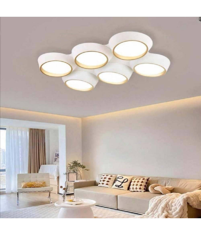 Plafoniera A Led 120 W Soffitto 6 Cerchi Irregolari Luce 4000k 6500k 3000k C51-b         