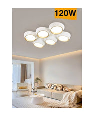 Plafoniera A Led 120 W Soffitto 6 Cerchi Irregolari Luce 4000k 6500k 3000k C51-b         