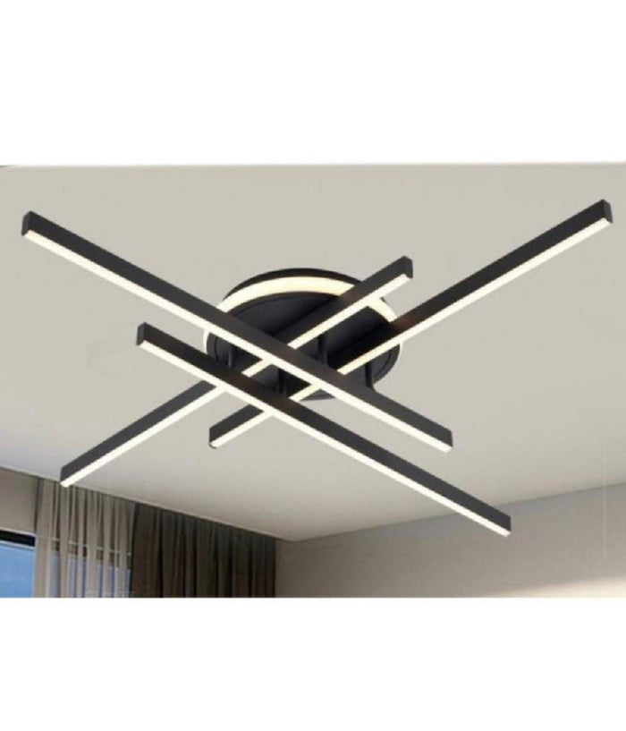 Plafoniera A Led 45 W Nero Da Soffitto Lampadario Luce 6500k 4000k 3000k Pn-21n         