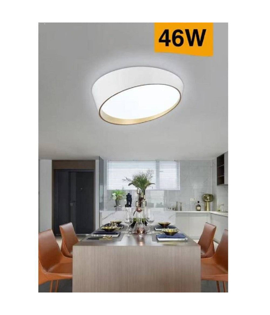 Plafoniera A Led 46w Moderno Rotonda Irregolare Luce Fredda Calda Naturale C50-b  -bianco Freddo      -