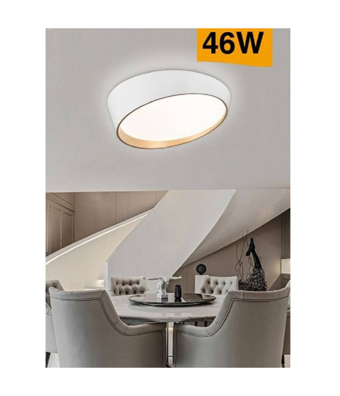 Plafoniera A Led 46w Moderno Rotonda Irregolare Luce Fredda Calda Naturale C50-b  -bianco Naturale      -