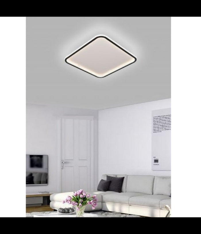 Plafoniera A Led Moderna Da Soffitto Quadrata 50w Luce Fredda Naturale Calda C12  -bianco Naturale      -