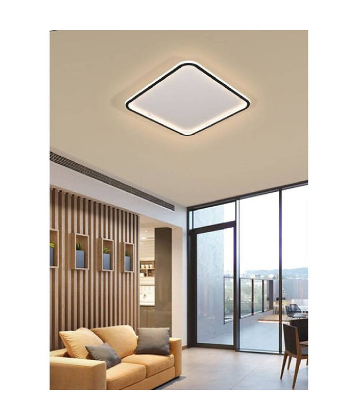 Plafoniera A Led Moderna Da Soffitto Quadrata 50w Luce Fredda Naturale Calda C12  -bianco Caldo      -