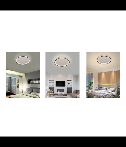 Plafoniera A Led Moderna Da Soffitto Tonda 43watt Luce Fredda Naturale Calda C13         