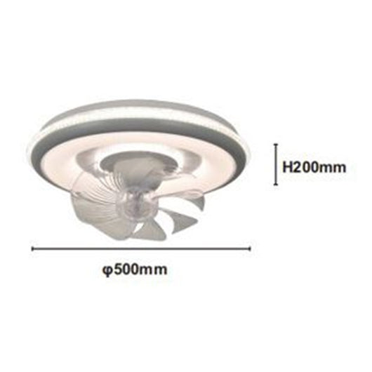 Trade Shop - Plafoniera A Ventola Luce 3200k-6500k Lampada Tonda Da Soffitto Ventilatore 33214         