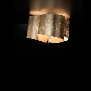 Plafoniera classica selene illuminazione papiro 0374 006 033 e27 led vetro lampada soffitto, vetro foglia oro