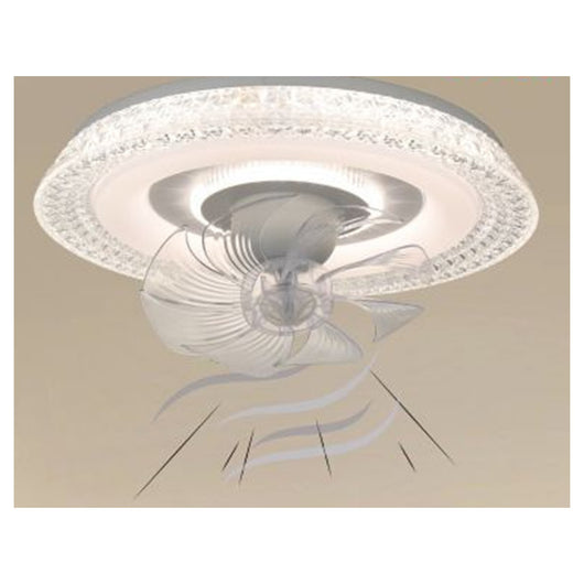 Trade Shop - Plafoniera Cristallo Con Ventola Lampada Soffitto Ventilatore Luce 3200k-6500k 33221         