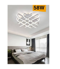 Plafoniera Da Soffitto Led 58 W Lampadario Moderno Luce 6500k 4000k 3000k C41-b  -bianco Naturale      -