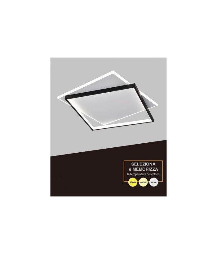 Plafoniera Da Soffitto Quadrata 39 W Lampada Dimmerabile 3 Colori Di Luce C57-3c         