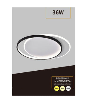 Plafoniera Da Soffitto Tonda 36 W Lampada Dimmerabile 3 Colorazioni Luce C58-3c         