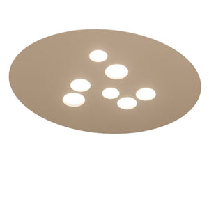 Plafoniera ge-luna pg gx53 led 72x60 alluminio metacrilato lampada soffitto moderno interno, finitura metallo tortora