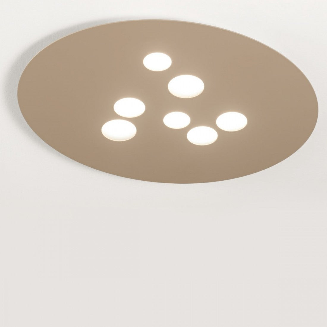 Plafoniera ge-luna pg gx53 led 72x60 alluminio metacrilato lampada soffitto moderno interno, finitura metallo tortora