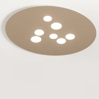 Plafoniera ge-luna pg gx53 led 72x60 alluminio metacrilato lampada soffitto moderno interno, finitura metallo tortora