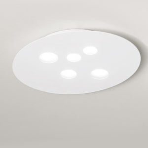 Plafoniera ge-luna pm gx53 led 60x50 alluminio metacrilato lampada soffitto moderno interno, finitura metallo bianco