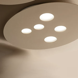 Plafoniera ge-luna pm gx53 led 60x50 alluminio metacrilato lampada soffitto moderno interno, finitura metallo tortora