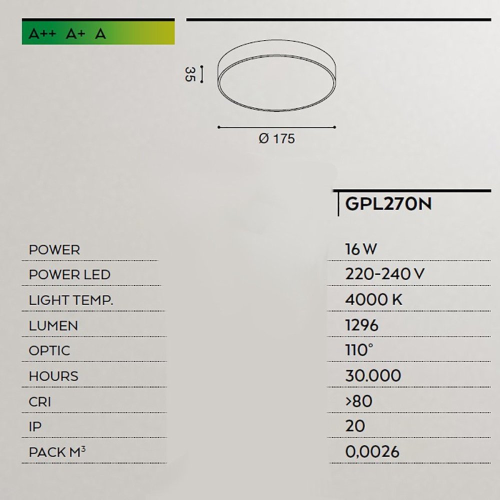 Plafoniera gea led cloe 35 gpl270n led alluminio moderna