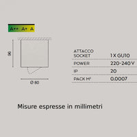 Plafoniera gea led notus r gfa352 gu10 led nero lampada soffitto orientabile moderna alluminio