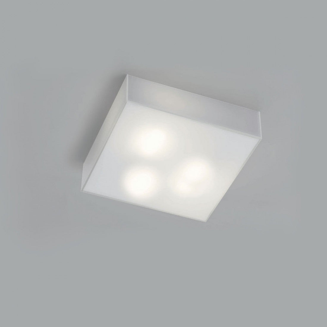 Plafoniera illuminando cubic pl40 e27 led lampada soffitto parete moderna vetro bianco interno