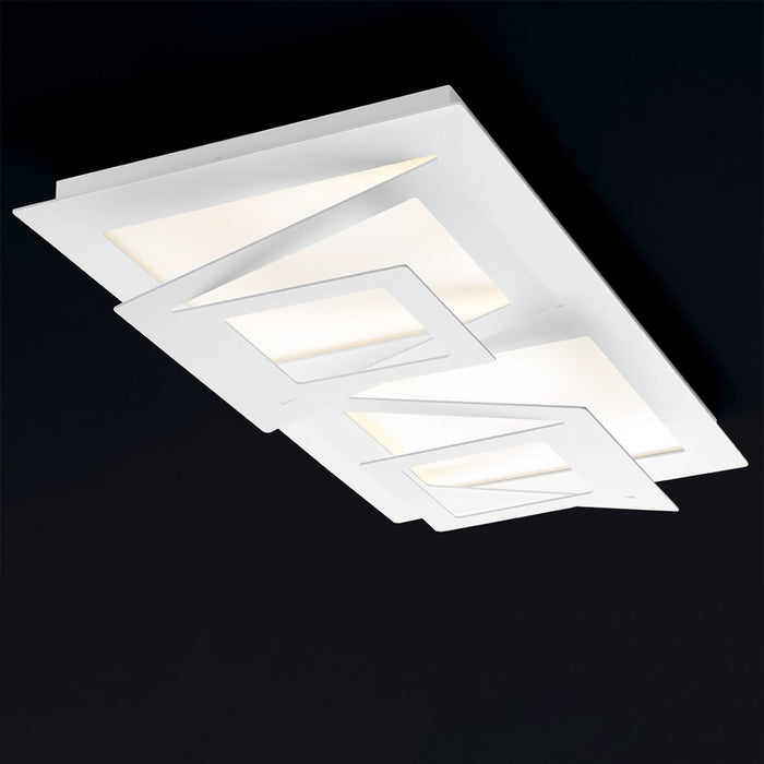 Plafoniera moderna illuminando sky plsky2 led metallo lampada soffitto, finitura metallo bianco