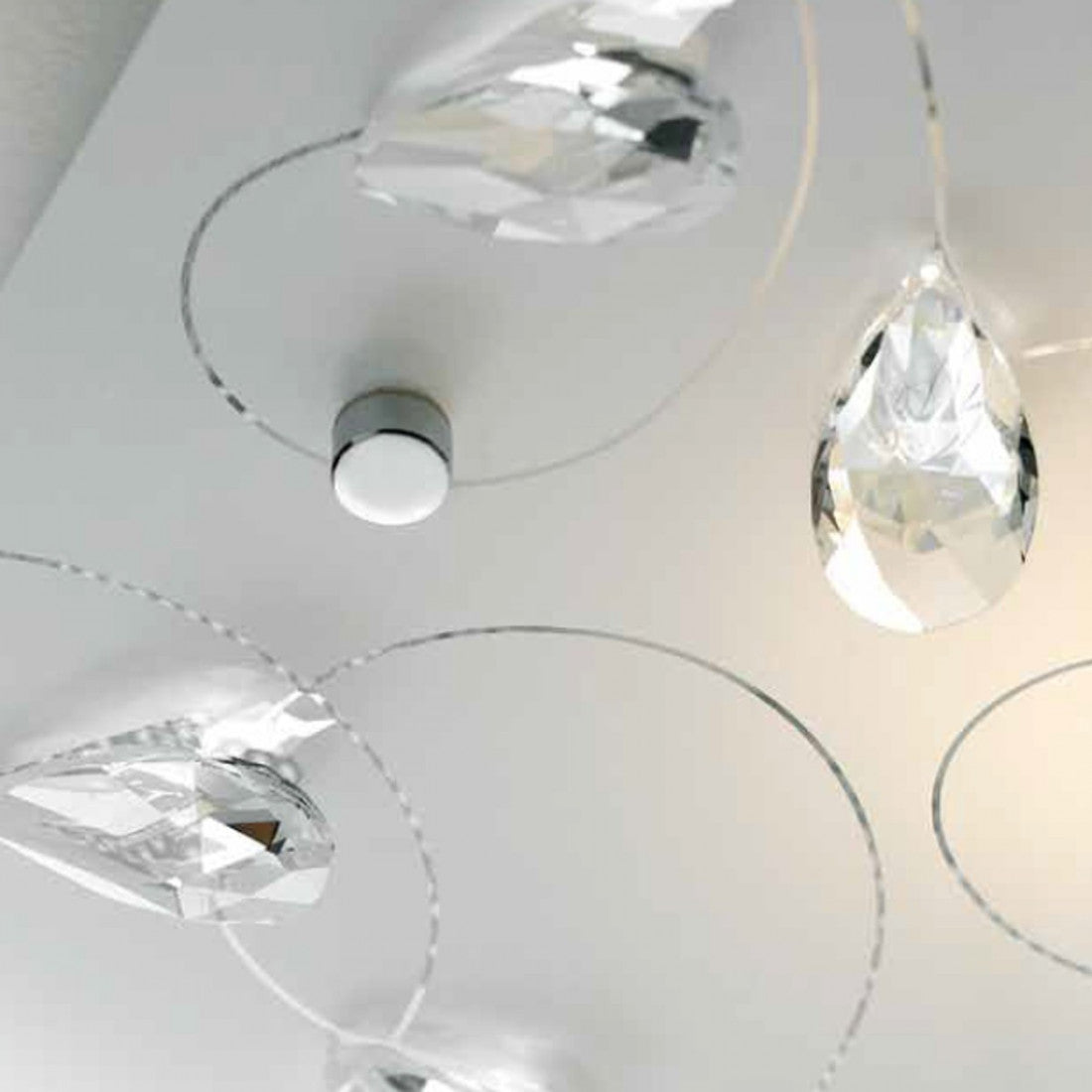 Plafoniera illuminazione petali e27 led lampada soffitto elegante moderna vetro cristallo interno, dimensione l50x50