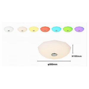 Trade Shop - Plafoniera Lampada Da Soffitto Led Bianco 60 Watt ø500mm Cambio Colore Rgb 02546         