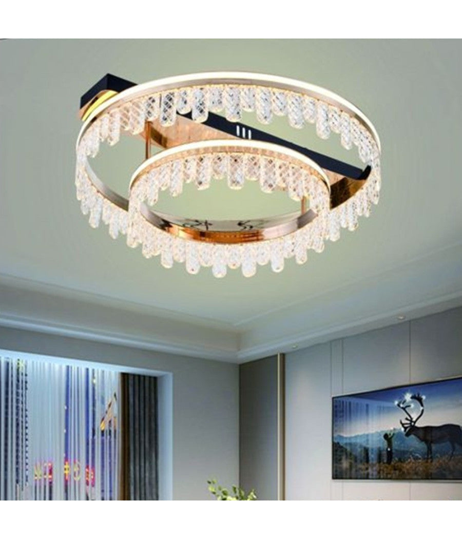 Plafoniera Lampadario Da Soffitto Led Dorata 72 W 3 Colorazioni Di Luce Pn-30-3c         