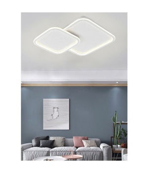 Plafoniera Lampadario Soffitto Led Design A 2 Rombi Bianco Moderno 60 W Pn-24-3c         