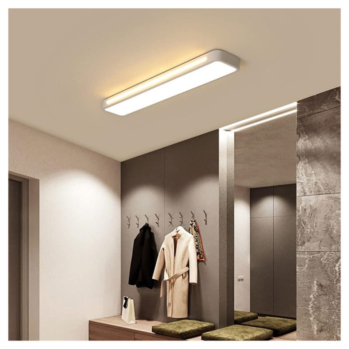 Trade Shop - Plafoniera Led 18w Bianco Soffitto Rettangolare Striscia Moderno Luce 6500k 50200         