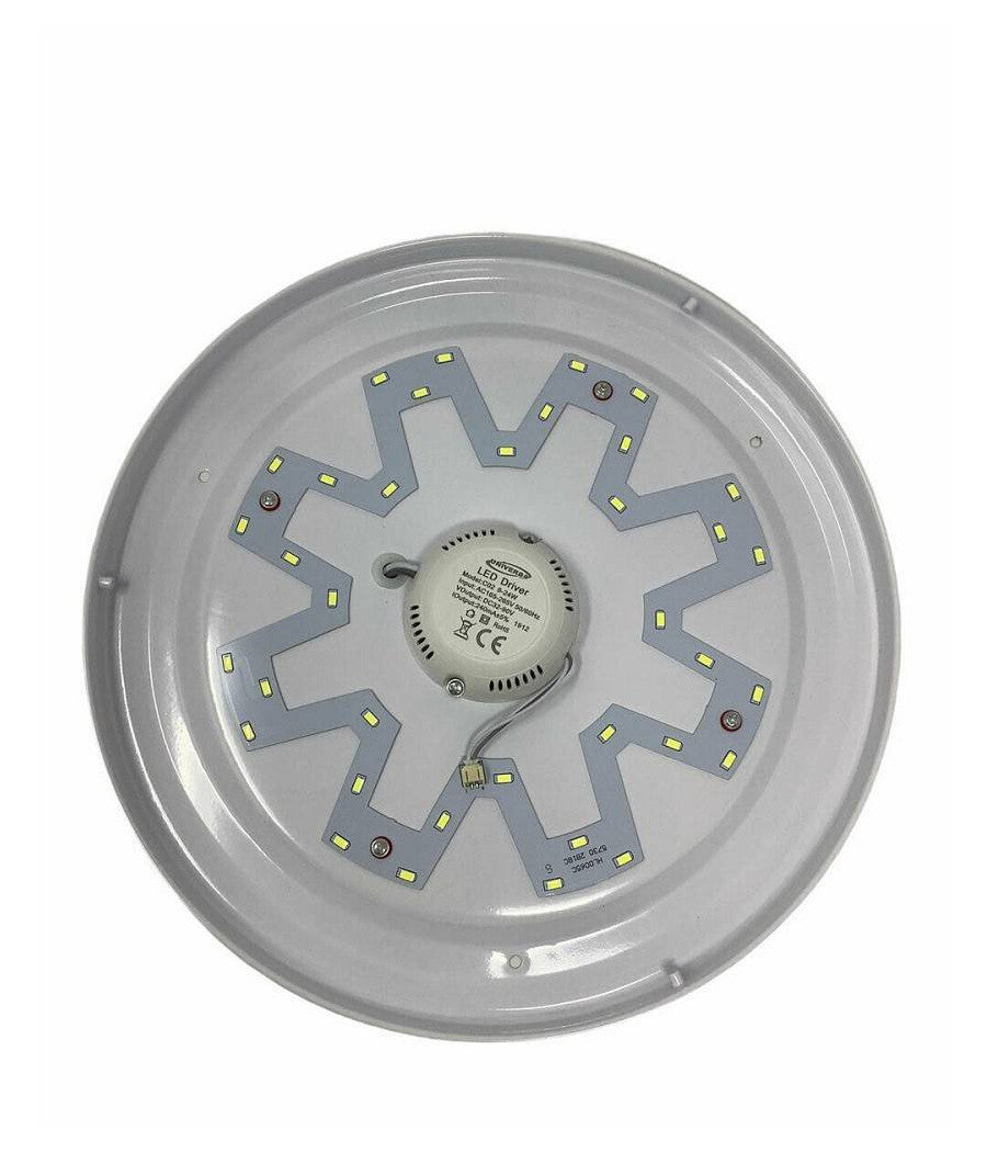 Plafoniera Led 18w Con Scocca Lavorata Punti Trasparenti Luce 4000k 3000k C-02         