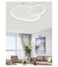 Plafoniera Led 2 Ovali A Tripla Colorazione Luce 45 W Lampada Soffitto Pn-25-3c         