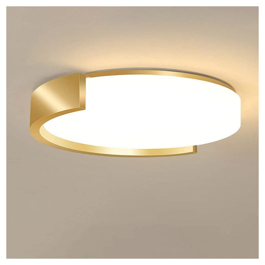 Trade Shop - Plafoniera Led 24 W Cerchio Oro Design Moderno Soffitto Tonda Luce Fredda 50125         