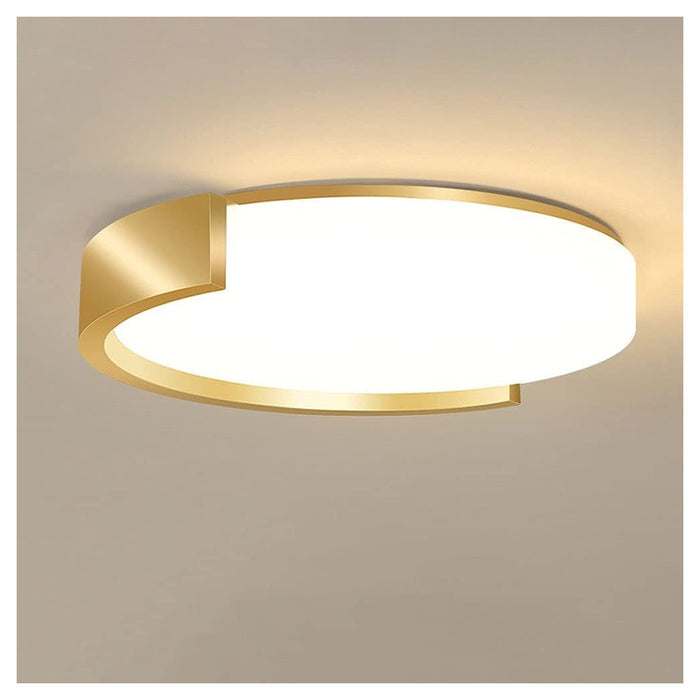 Trade Shop - Plafoniera Led 24 W Cerchio Oro Design Moderno Soffitto Tonda Luce Fredda 50125         