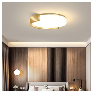 Trade Shop - Plafoniera Led 24 W Cerchio Oro Design Moderno Soffitto Tonda Luce Fredda 50125         