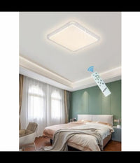 Plafoniera Led 24w 48w Lampadario Smart 3 Toni Dimmerabile Effetto Cristallo C29         