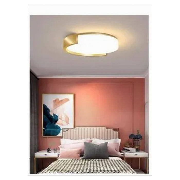 Trade Shop - Plafoniera Led 24w Cerchio Oro Design Moderno Soffitto Tonda Luce Naturale 50118         