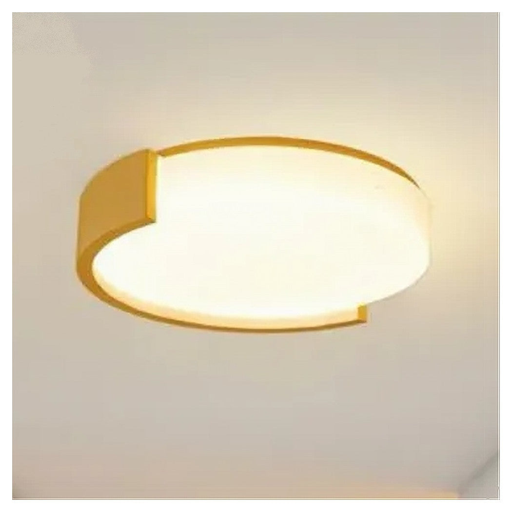 Trade Shop - Plafoniera Led 24w Cerchio Oro Design Moderno Soffitto Tonda Luce Naturale 50118         